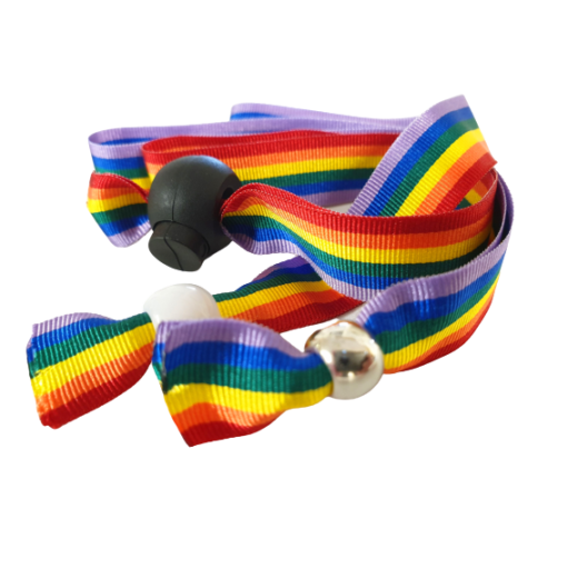 Rainbow Fabric Wristbands WristbandsPlus